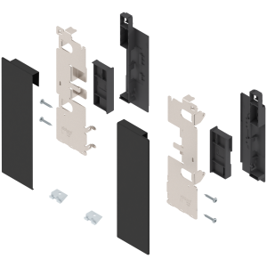 Brackets frontales LEGRABOX, altura C con elemento de diseño, negro carbón mate
