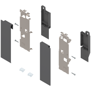 Brackets frontales LEGRABOX, altura C con galería frontal, para cajón interior, gris ORION.