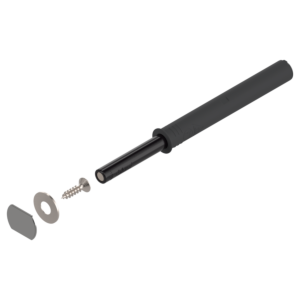 TIP-ON para puertas versión larga con placa para pegar y atornillar, longitud 76 mm, color negro carbón mate