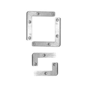 Kit de instalación para puertas de glix: 2 placas de conexión pequeñas + 2 placas de conexión grande