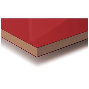 Panel RAUVISIO alto brillo, medida 1300 x 2800 mm, espesor 20 mm, color Rojo Maranello