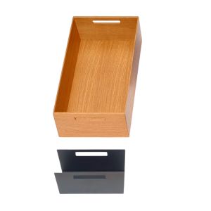 Caja rectangular FINELINE para organización de cajones de cocina, encino blanco