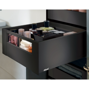 Cajón interno LEGRABOX pure altura C con galería frontal, color negro
