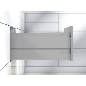 Cajón TANDEMBOX antaro con galería y elemento de inserción en metal o vidrio satinado, altura D, color gris