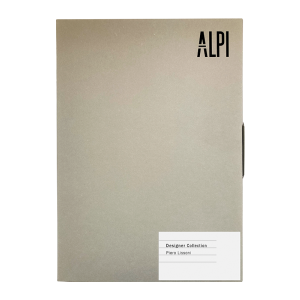 Carpeta con muestras ALPI "Wood Collection Piero Lissoni" de chapa precompuesta, tamaño 190 mm x 290 mm