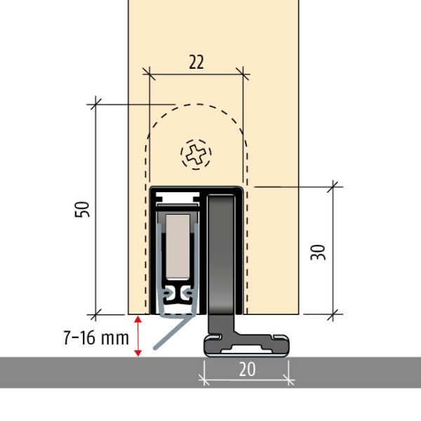 Burlete guillotina SN para puerta corrediza (sobre pedido)