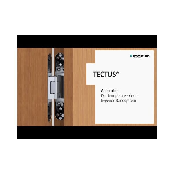 Bisagra oculta TECTUS 640 3D para puerta de comunicación, capacidad de carga 200kg por par, gris