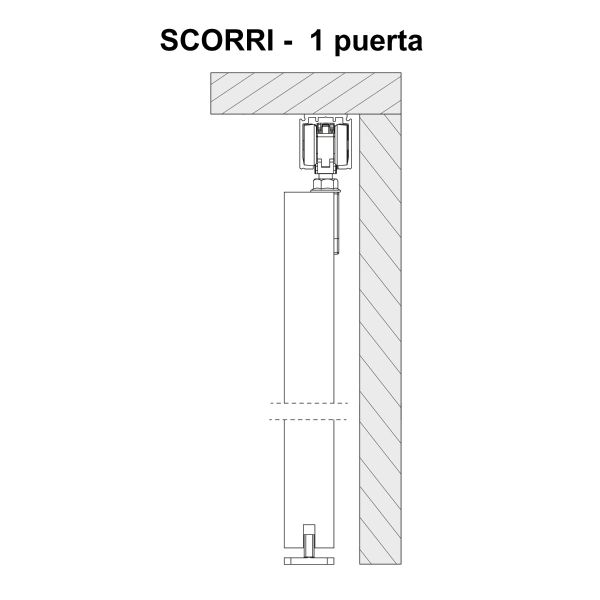 Sistema Corredizo SCORRI para muebles, con 2 cierres suaves Fluid